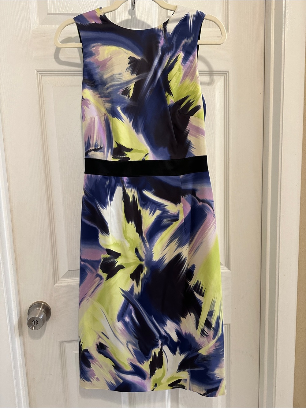Karen Millen Black, Lime & Lilac Abstract Sheath Dress 💚💜💚💜💚